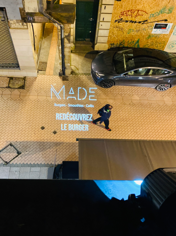 Long distance upstair project to street