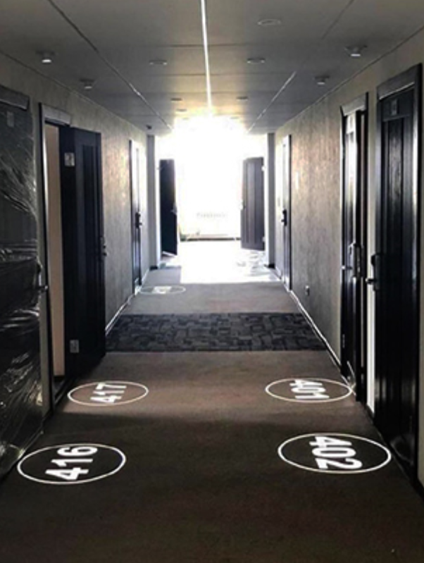 house number projector for hotel and motel room