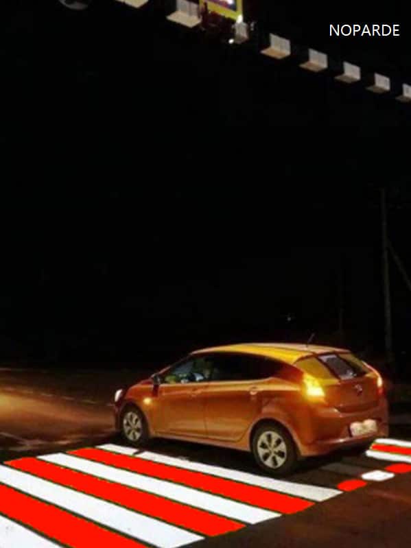 sidewalk stripe across the street projection