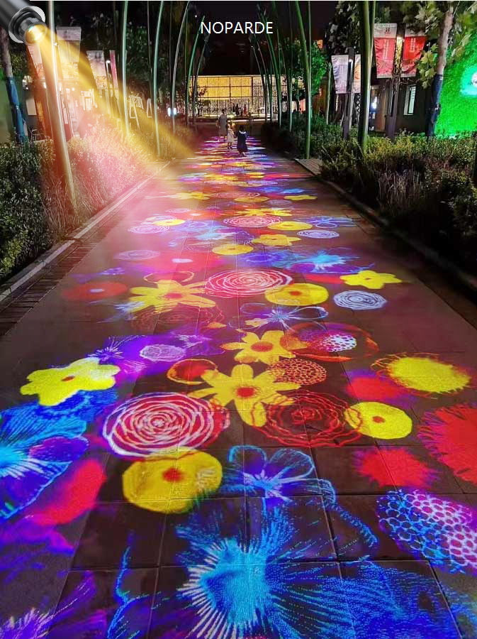 gobo project lots of flowers colorful image on the ground