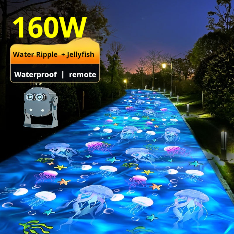 Projection spotlight of the Ocean World with dynamic water ripple jellyfish outdoor ground corridor landscape projector light