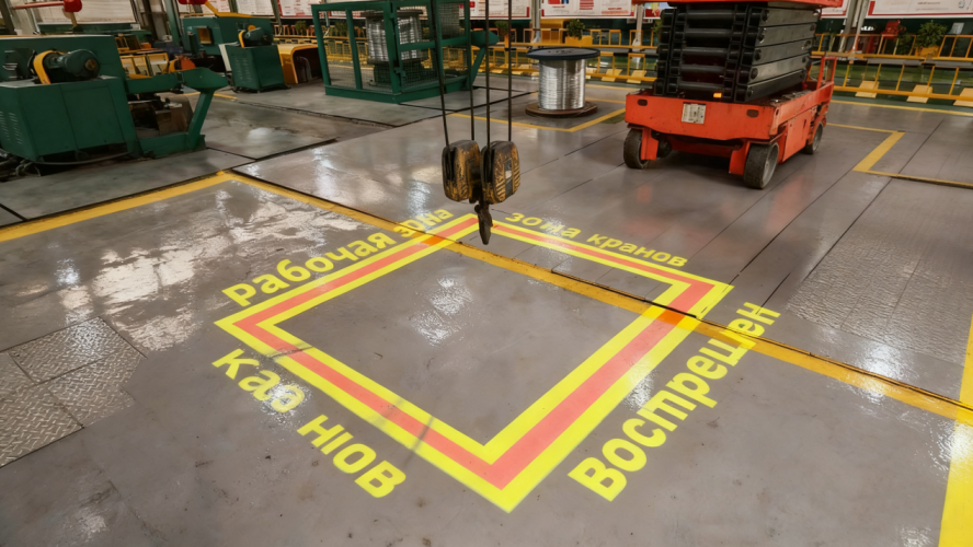 Паттерн квадратных предупреждающих линий: «световая линия предупреждения» для защиты промышленной безопасности