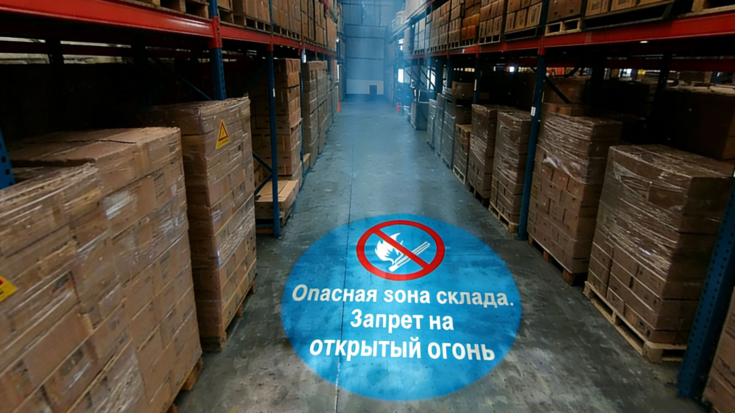 Безопасность на складах с опасными грузами: Гобо-проекторы Buygobo — эффективные знаки предостережения
