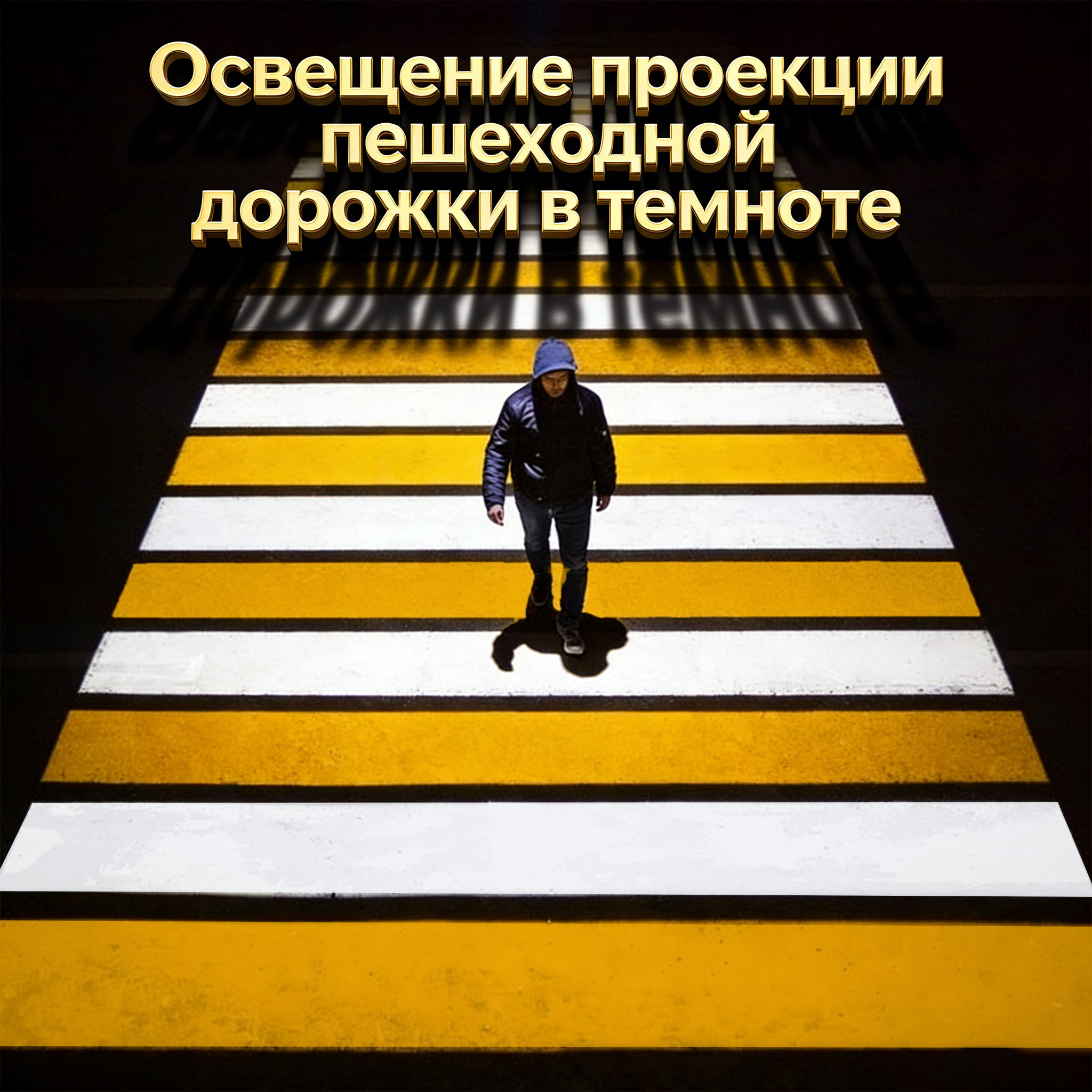 Светодиодный проектор для ночного освещения пешеходных переходов