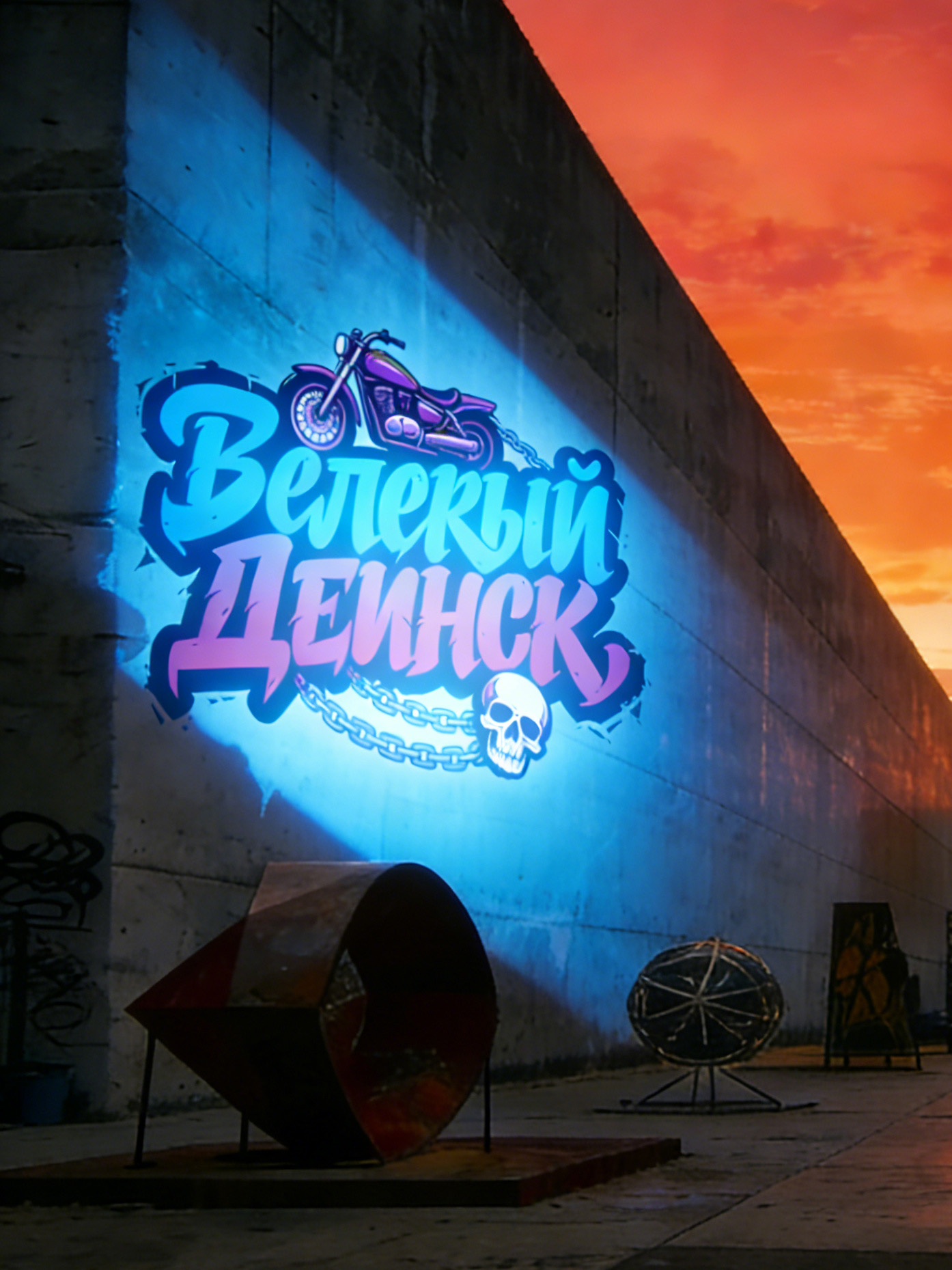 Кампания бренда Buygobo — проекция на уличном парке для экстремальных видов спорта (Москва)