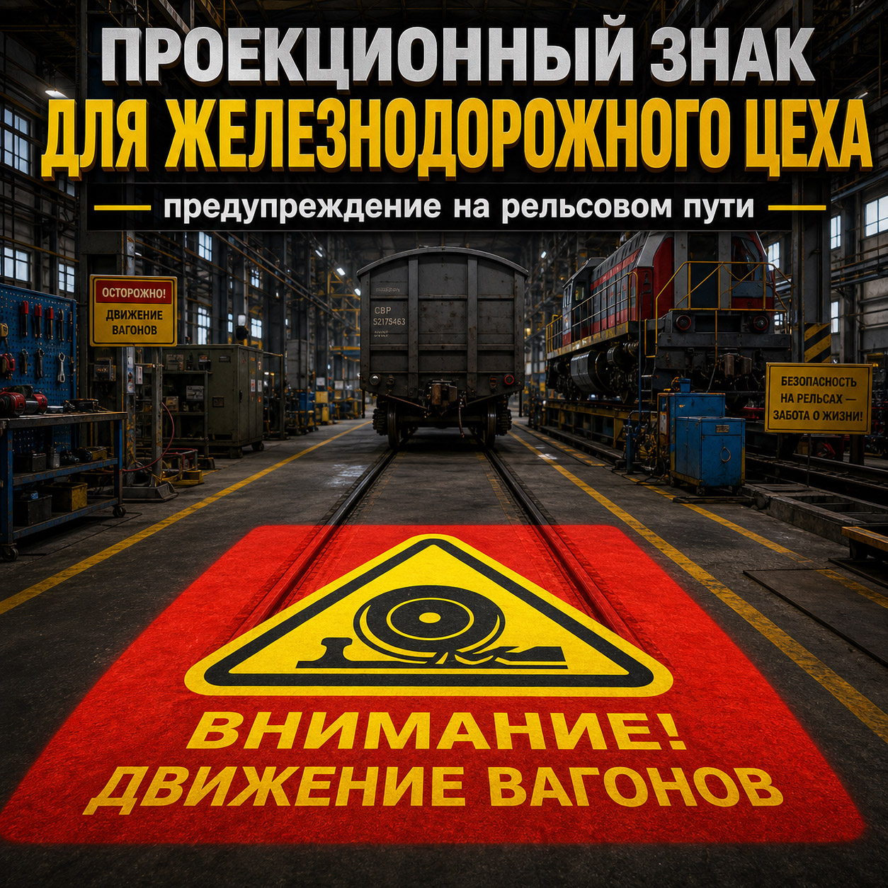 Мощный световой проекционный знак для контейнерных терминалов | Всепогодная защита от дождя и ветра, предупреждение зоны тяжелой техники