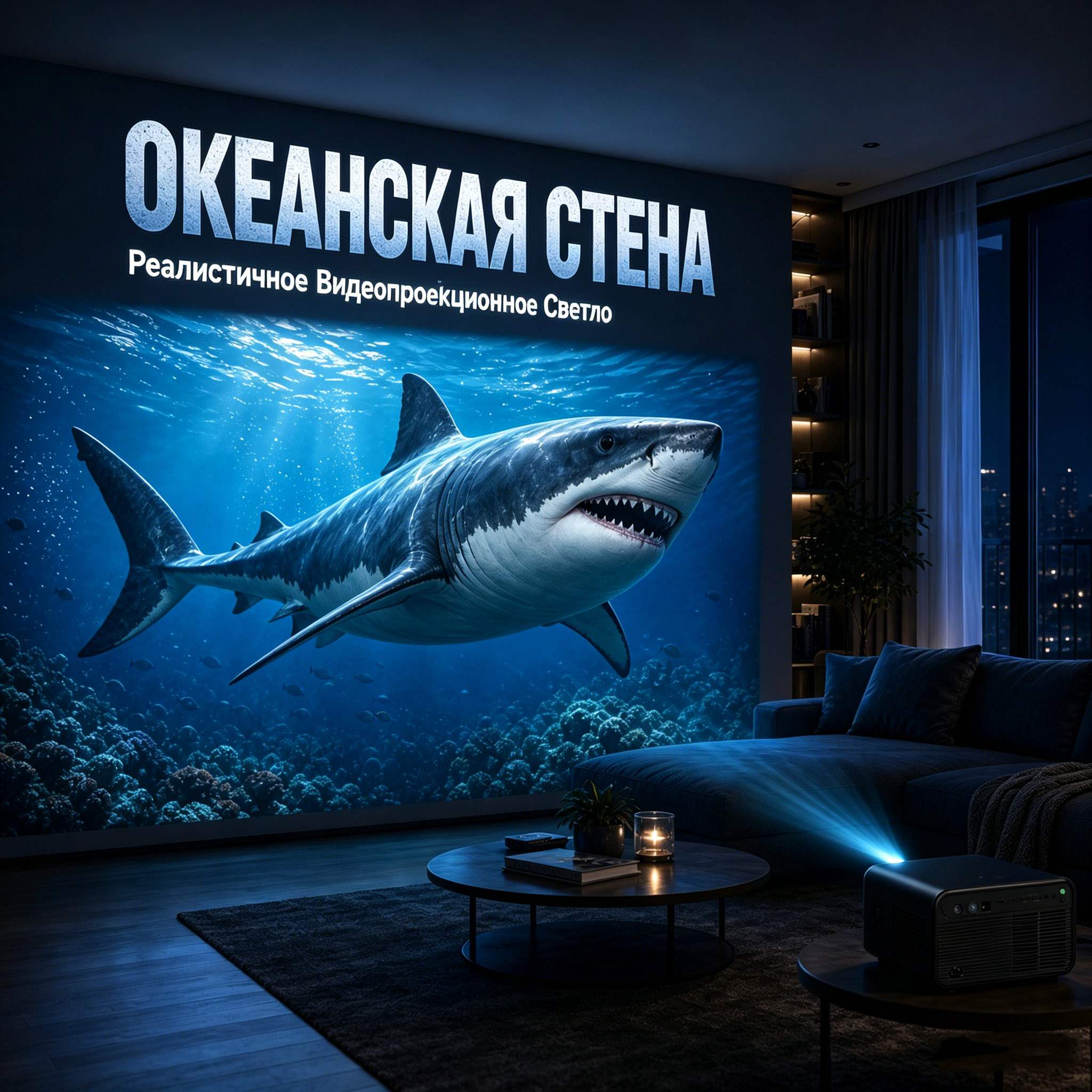 Проектор иммерсивной океанической проекции «Океанская стена» | Реалистичное видеопроекционное световое оборудование для коммерческих пространств