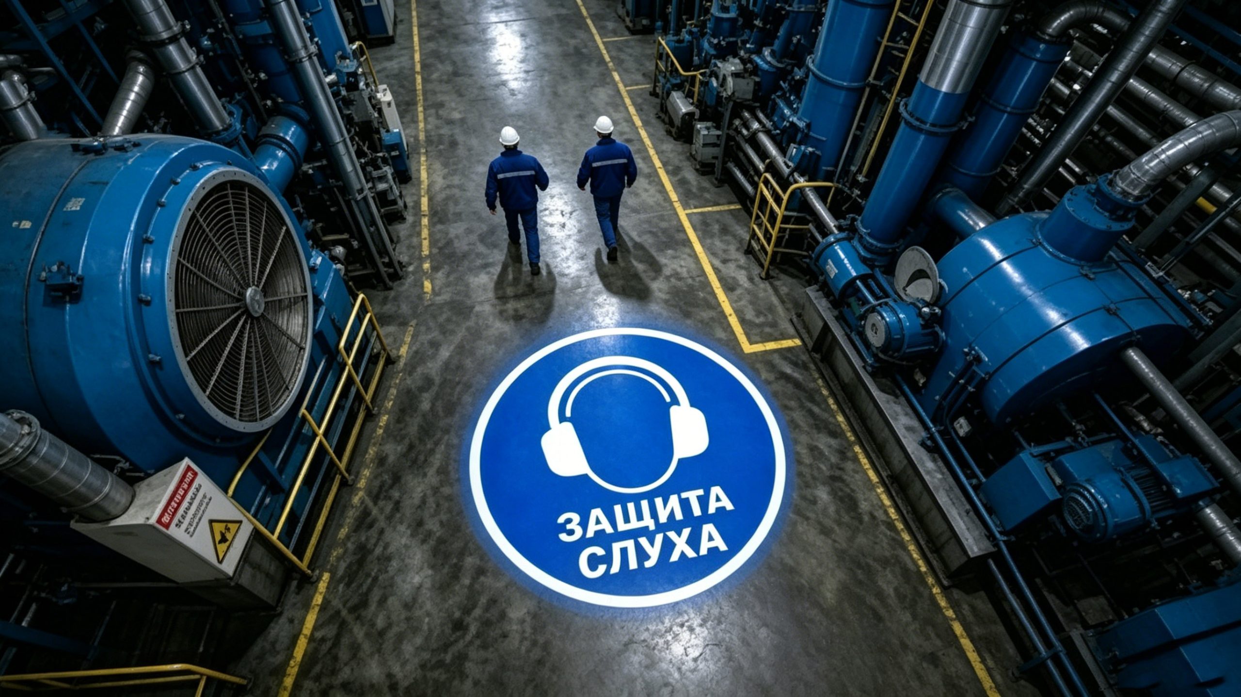 Проекционные знаки «Защита слуха» Buygobo: контроль гигиены слуха на шумных промышленных участках